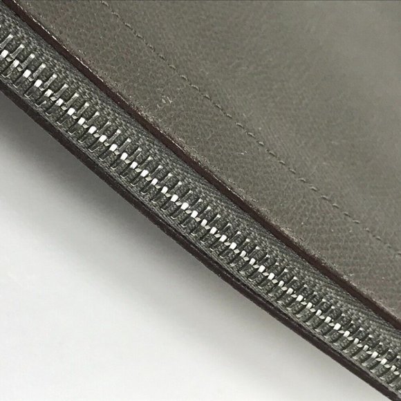 HERMES L-shaped fastener Zip Computer Cluch Bag Hand bag Epsom Etoupe/SilverHW - Picture 6 of 12